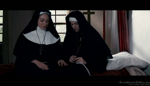 Sinful babe Lea Lexis is making love with beautiful lesbian nun porn pics