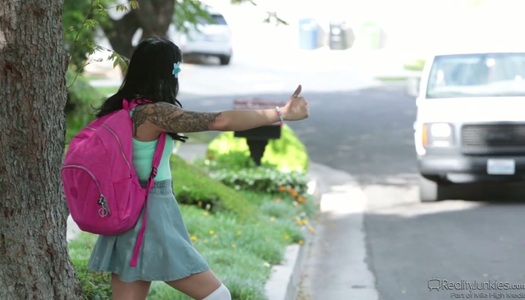 Cute tattooed teen Sadie Pop hooks up with one elder driver porn pics