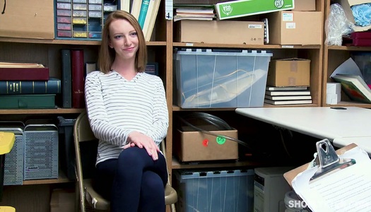 Shoplifting chick Katy Kiss is punished right in the back room porn pics