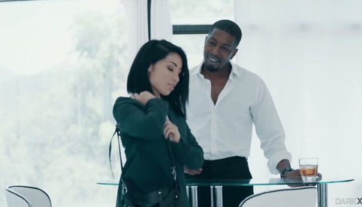 Korean babe Rina Ellis gives a blowjob and gets her punani blacked porn pics