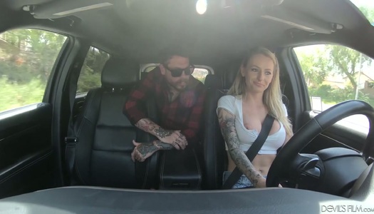 Polish chick Natasha Starr gets her pussy banged in the car porn pics