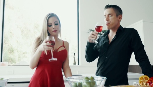 Man eating bitch Britney Amber is fucked right in the kitchen porn pics