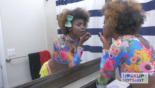 White dude fucks wet pussy and deep throat of one yummy ebony chick porn pics