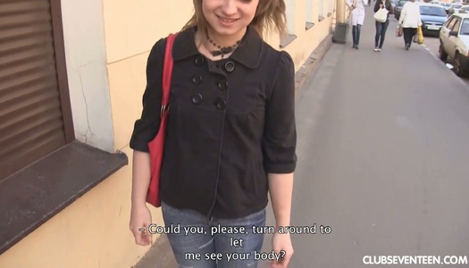 Russian girl Sherry E first porn casting video porn pics