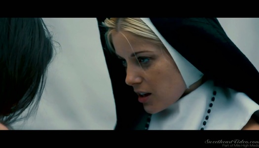 Sinful babe Charlotte Stokely is making love with sex-appeal nun porn pics