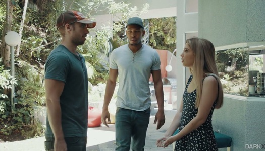 Tempting white babe Jane Wilde is making love with her black boyfriend porn pics