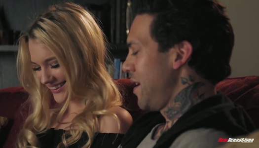 Tattooed dude fucks attractive GF's sister Kenna James porn pics