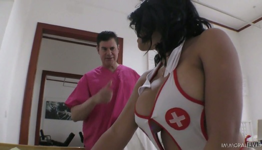 Legendary POV video starring sexy big tittied nurse Kesha Ortega porn pics