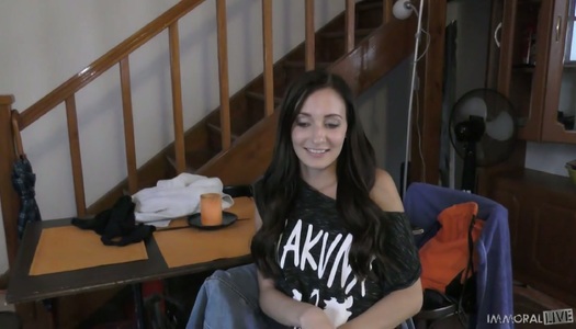 Flat chested brunette Heather Harris gets her slit rammed in hot POV clip porn pics