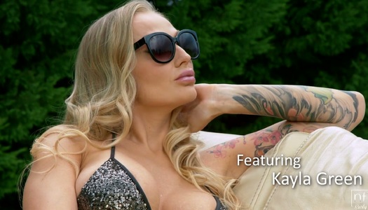 Tattooed milf in bikini Kayla Green gets big fake boobs jizzed after steamy pussy pounding scene porn pics