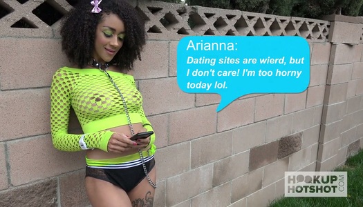 Juggy black chick Ariana hooks up with one white dude with huge dick porn pics