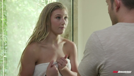 Lovely babe with juicy butt April Aniston takes a shower before a steamy sex porn pics