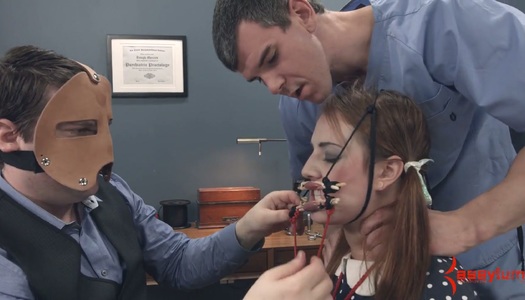 Two perverts fucks mouth and anus of tied up pigtailed chick porn pics