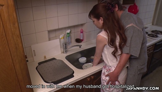 Japanese cute girl Emi Sasaki is fucked by kinky husband's brother porn pics