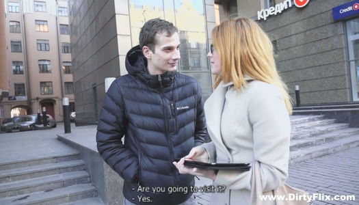 Red haired nerdy girl in glasses Renata gets laid on the first date porn pics