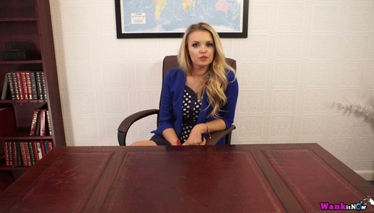 Blond headmistress Ashley Jayne gets naked and shows off her boobies and tits porn pics