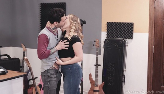 Tattooed boyfriend fucks face and yummy slit of seductive babe AJ Applegate porn pics