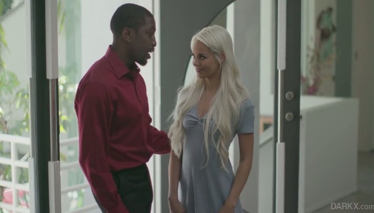 Gorgeous tiny blond chick Elsa Jean gets her mouth and pussy blacked porn pics