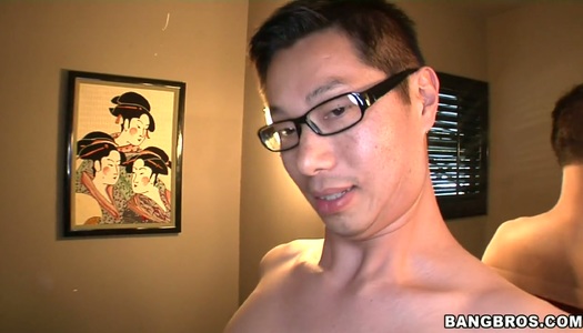 Asian douchebag gets his dick topped by Aletta Ocean, Chayse Evans and Roxy K porn pics