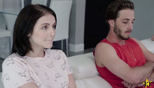 Pretty brunette Rosalyn Sphinxhas a crush on her handsome stepbrother porn pics