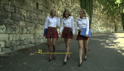 Three college girlfriends are licking and finger fucking each others holes porn pics