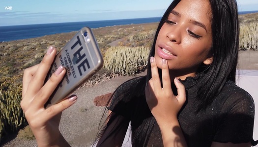 Brazilian babe Karin gets naked and shows beautiful naked body porn pics