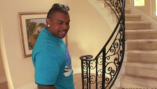 Smiling blondie Jamey Janes wanna tease a strong black cock porn pics