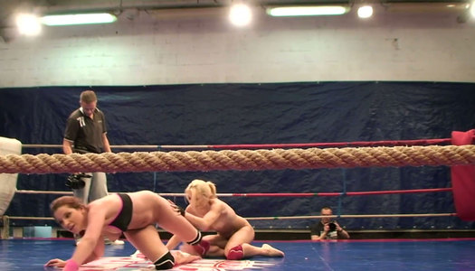 All naked blonde hoe Niky Gold wrestles with her naughty girlfiriend porn pics