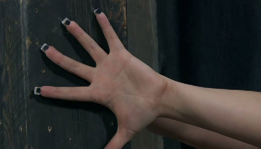 Creative way of punishment with cute brunette Sarah Blake porn pics