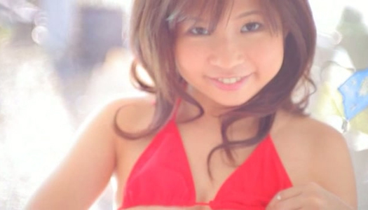 Buxom Japanese redhood beauty Natsuko licks ice cream porn pics