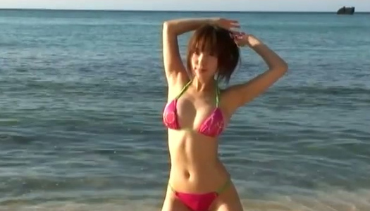 Cool breeze makes the tits of young Japanese chick hard and perky porn pics