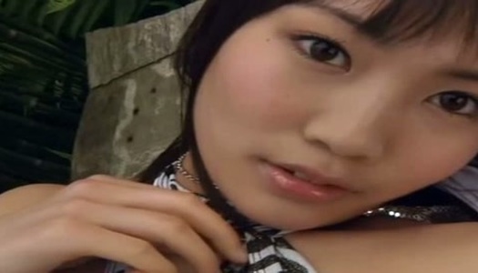 Awesome babe in crotchless bikini Miho Sugaya gonna rub her pussy porn pics