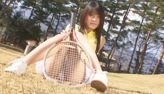 Doll face babe is posing on cam wearing tennis uniform porn pics