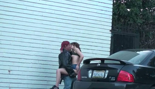 Outdoor  doggy pounding with  hussy street whore porn pics