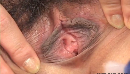 Frisky Japanese wench Misaki Aso shows her pinkish clam close-up porn pics