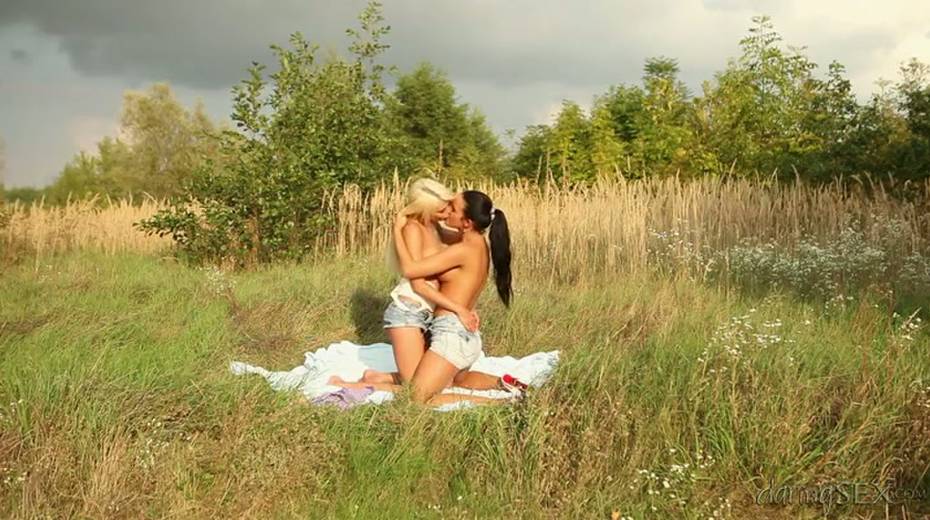 Sexually confident brunette with big tits asks her lesbian GF to eat her pussy - 6. pic