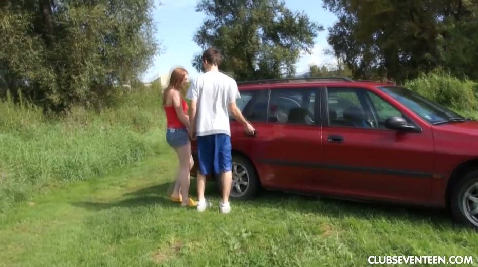 Alluring teen Charlotte is fucked by her boyfriend outdoor - 2. pic