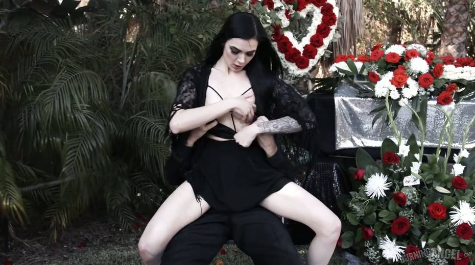 Widower fucks nasty and sex hungry Marley Brinx right at the funeral - 17. pic