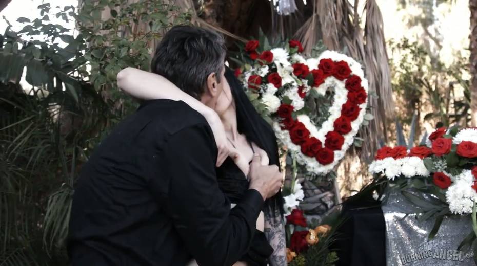 Widower fucks nasty and sex hungry Marley Brinx right at the funeral - 24. pic