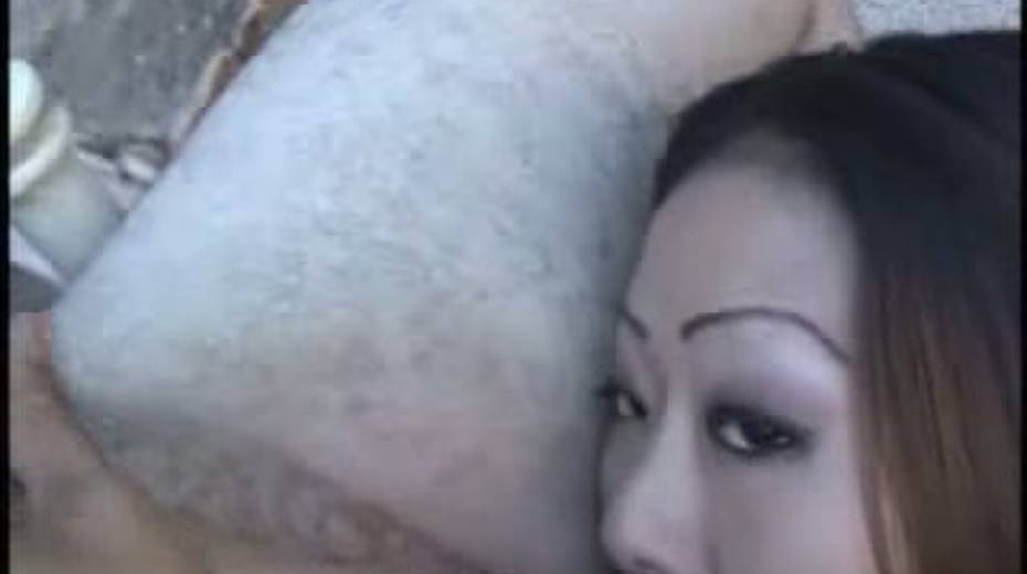Lusty Asian whore Ayako gives head in an outdoor pool - 3. pic