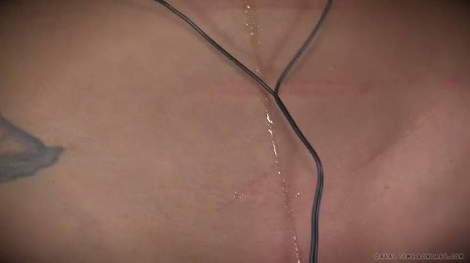 Filthy blonde is shackled to a wooden chair and electrocuted - 2. pic