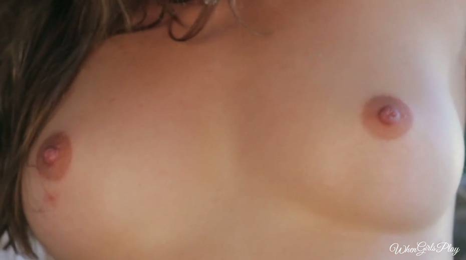 Two sweet looking lesbians kiss in the pool and make love on the bed - 21. pic