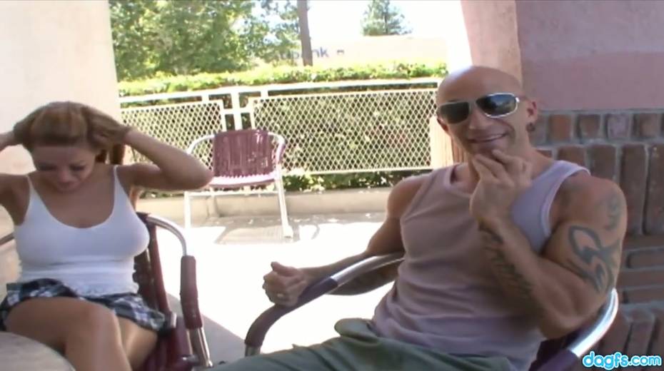 Delicious big tittied blonde Megan gets her pussy slammed by bald headed dude - 2. pic