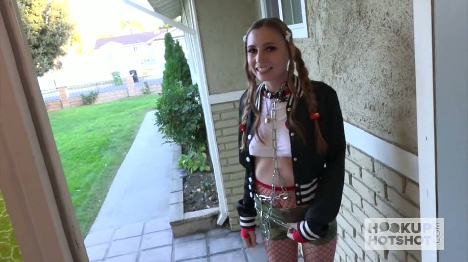Kinky butch fucks tight pussy of pigtailed floozy Ava and cums on her face - 2. pic