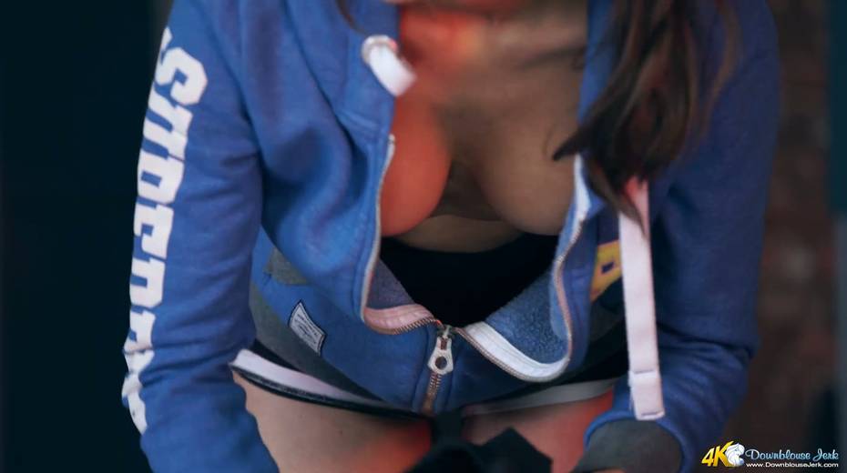 Big tittied babe Jemma shows off her juicy ripe boobies in the locker room - 5. pic