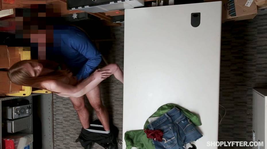 Shoplifting girl Ava Parker gets her pussy fucked right on the table in the back room - 24. pic