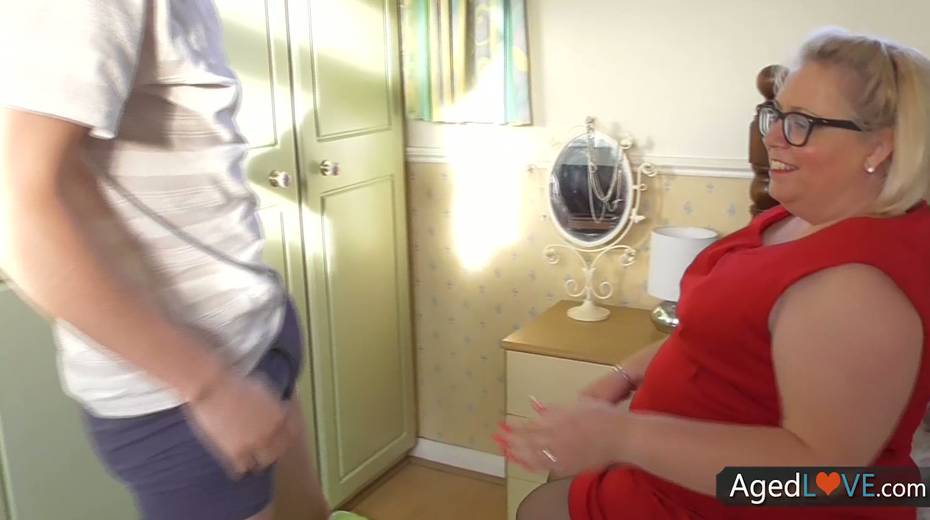 Old fat nanny gets in pants of one handsome young student - 6. pic
