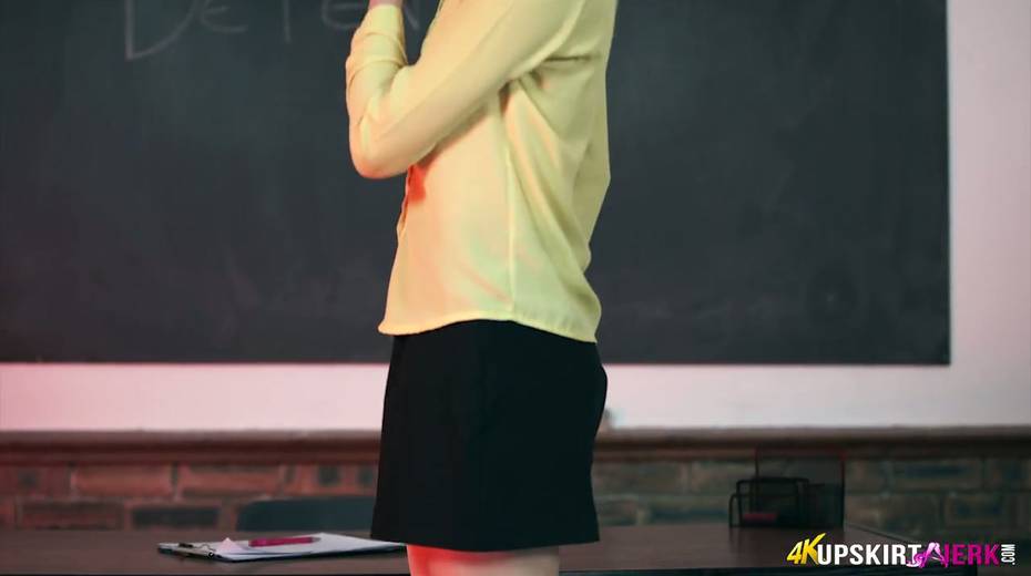 Second year student April O shows upskirt and takes off panties - 4. pic