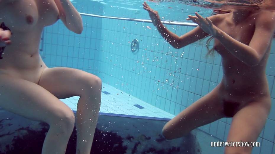 Two naughty babes undress under the water and does tricks - 14. pic