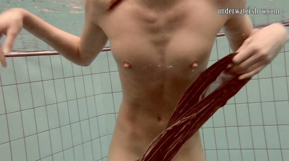 Ginger hottie Gazel Podvodkova shows her flat tits and pussy under the water - 11. pic